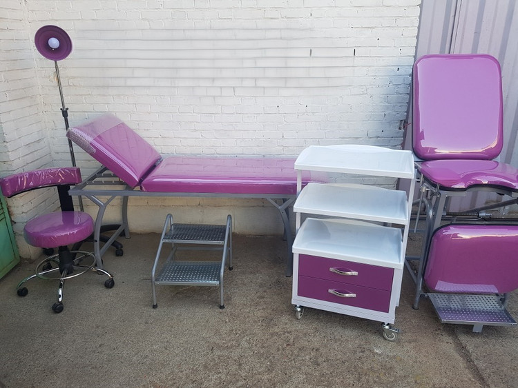 ست کامل تجهیزات مامایی | تخت ژنیکولوژی، تخت معاینه، ترالی و تابوره