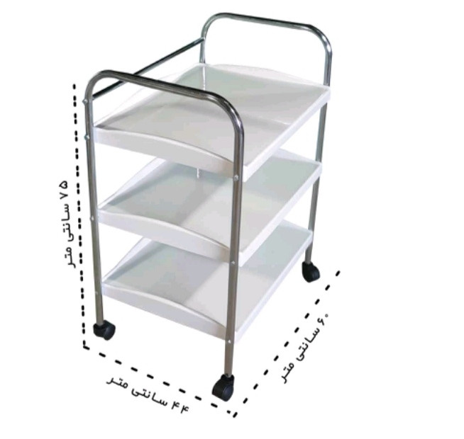 ترالی پانسمان سه طبقه مدل B با طبقات ABS و بدنه فلزی ضد زنگ
